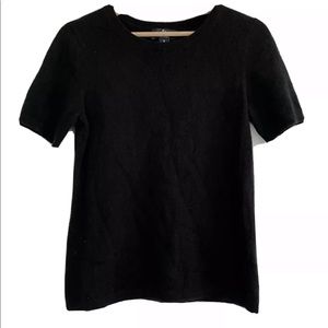 Lands End 100% Cashmere Sweater Short Sleeve Shirt